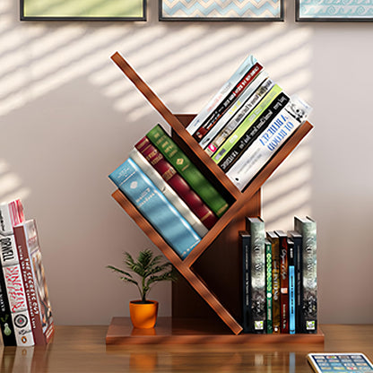 Godferyxin Tree Bookshelf,Desktop Book Shelf,3 Tier Wood Mini Bookshelf and Book Tree for Office, Home or School Desk Book Shelf for for Displaying Books, CDs, Magazines Wood Storage Rack