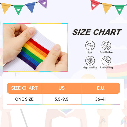 American Trends Pilates Socks with Grips for Women Pride Month Rainbow Outfit Yoga Non Slip Barre Socks Black Rainbow