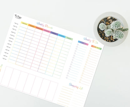 Weekly Magnetic Whiteboard for your Fridge - Family Organiser, Meal Chart, Shopping List - Student Planner, Business Notice Board, 8 Marker Pens & Eraser with Magnet & Gift Box Included, 11.7 x 16.5in