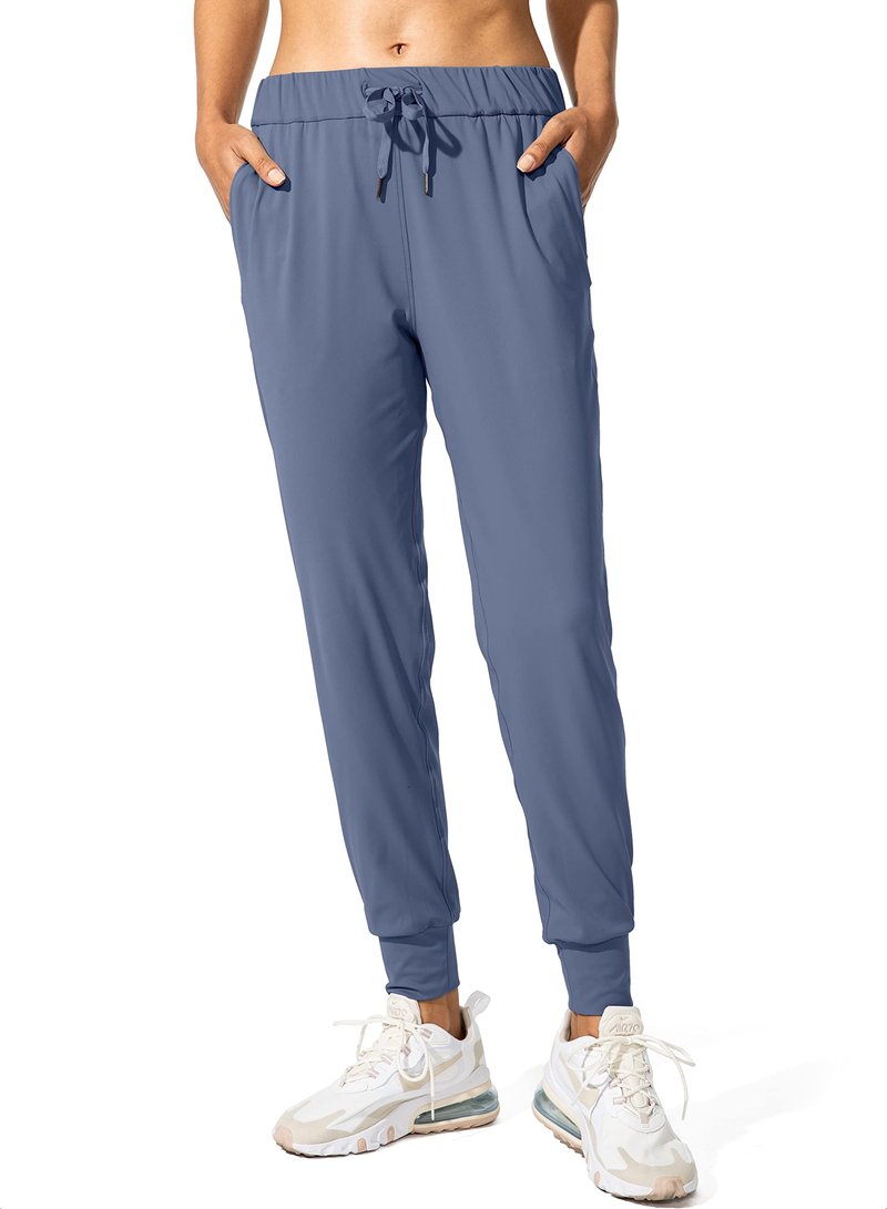 SANTINY Women's Joggers Pants Pockets Drawstring Running Sweatpants for Women Lounge Workout Jogging(Slate Blue_L)