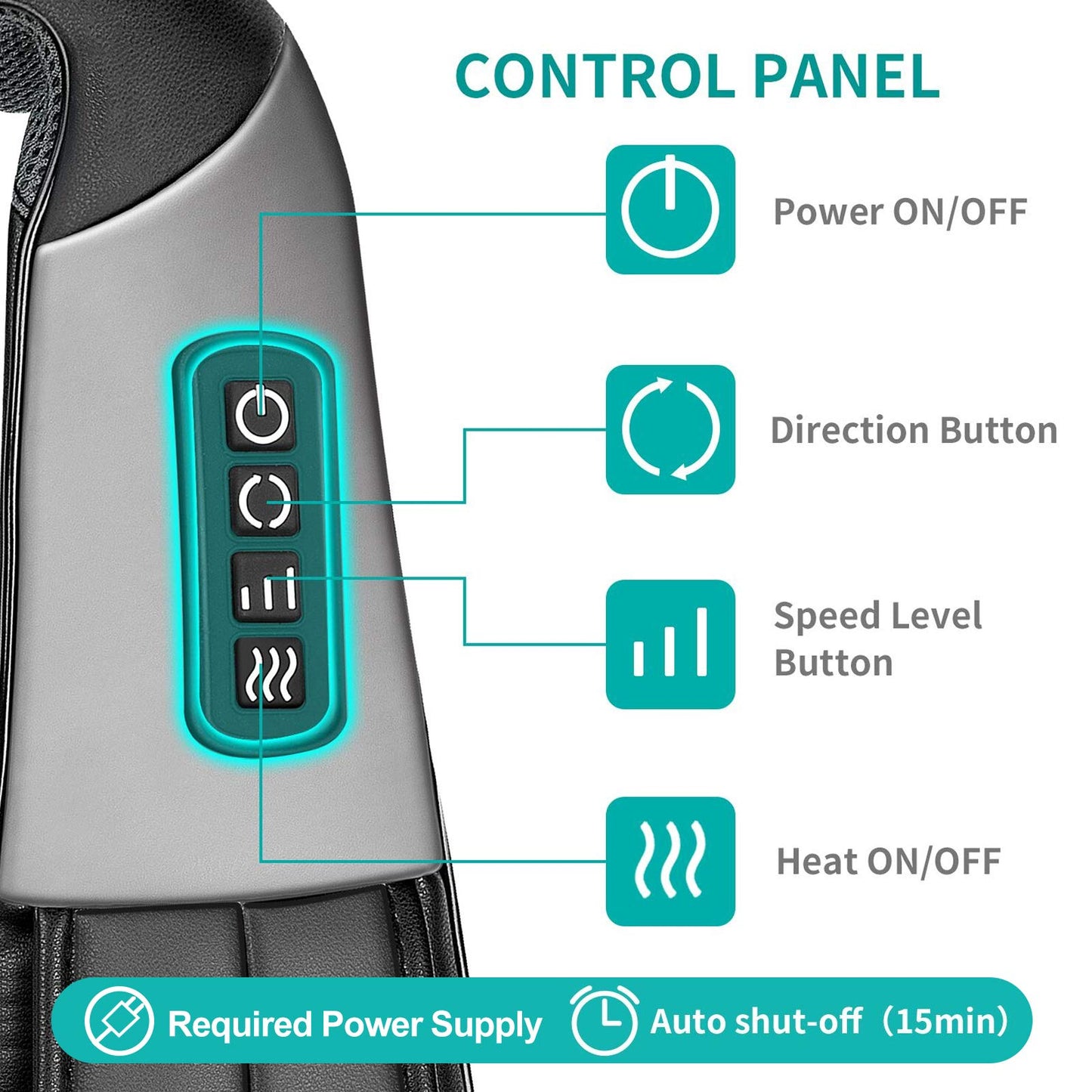 Nekteck Neck Massager for Pain Relief Deep Tissue, FSA Eligible Shiatsu Back Massager with Heating 3D Kneading Massage Pillow for Shoulder Leg Muscle, Office Home Car Use, HSA Eligible, Plug-in Use