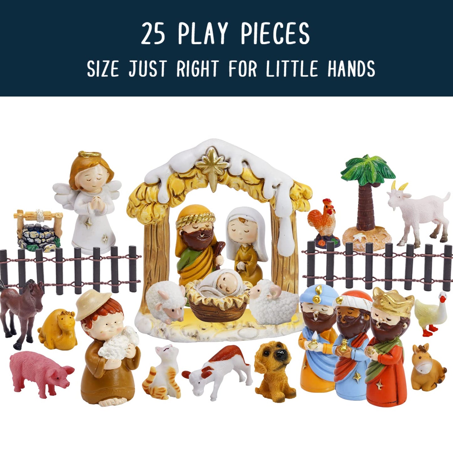 Advent Calendar 2025-25 Days of Christmas Nativity Scene Set - Countdown to for Kids Boys Girls Children Toddler Teens Indoor Toy