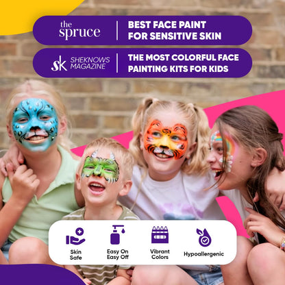 Blue Squid Face Paint Crayons - 12 Vibrant Colors Twistable & Washable Face Paint Sticks - Face Painting Kit for Kids Party, Halloween, Belly Painting Kit Pregnancy, Makeup Body Paints for Adults