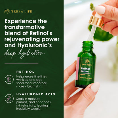 Tree of Life Beauty Facial Skin Care Set, Brightening, Firming, Hydrating, Dry Face, Dermatologist Tested - Trio Power Kit, Vitamin C, Retinol and Hyaluronic Acid, 3 count of 1 Fl Oz