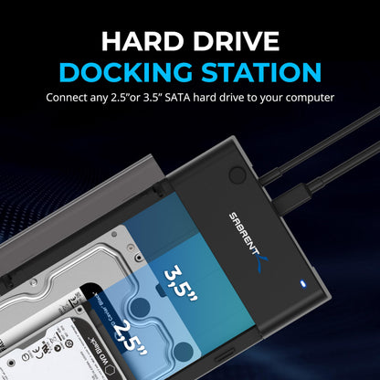 SABRENT Hard Drive Docking Station, SSD HDD 2.5 3.5 Inch SATA to USB Adapter, External SSD Enclosure Hard Drive Reader, Fast Data Transfer Hard Drive Enclosure, Tool-Free (EC-DFLT)