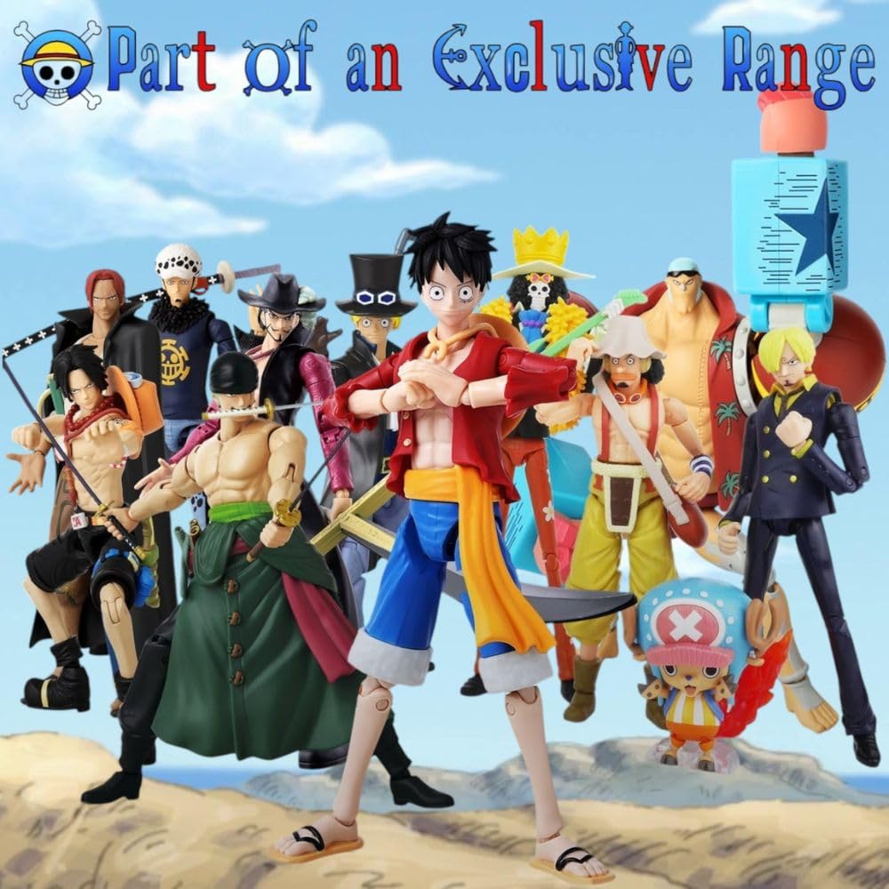 BANDAI Anime Heroes One Piece Figures Monkey D. Luffy Action Figure | 17cm Articulated Luffy Anime Figure With Swappable Hands One Piece Action Figures Pirate Toys Range