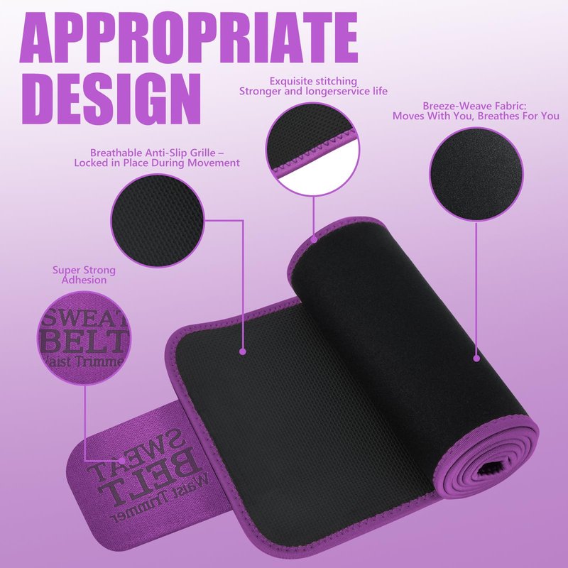 MORECOO Waist Trainer for Women/Men, Sculpt Touch Sweat Band for Stomach, Waist Trimmer for Women Workouts &Speed Belly Sweat Purple