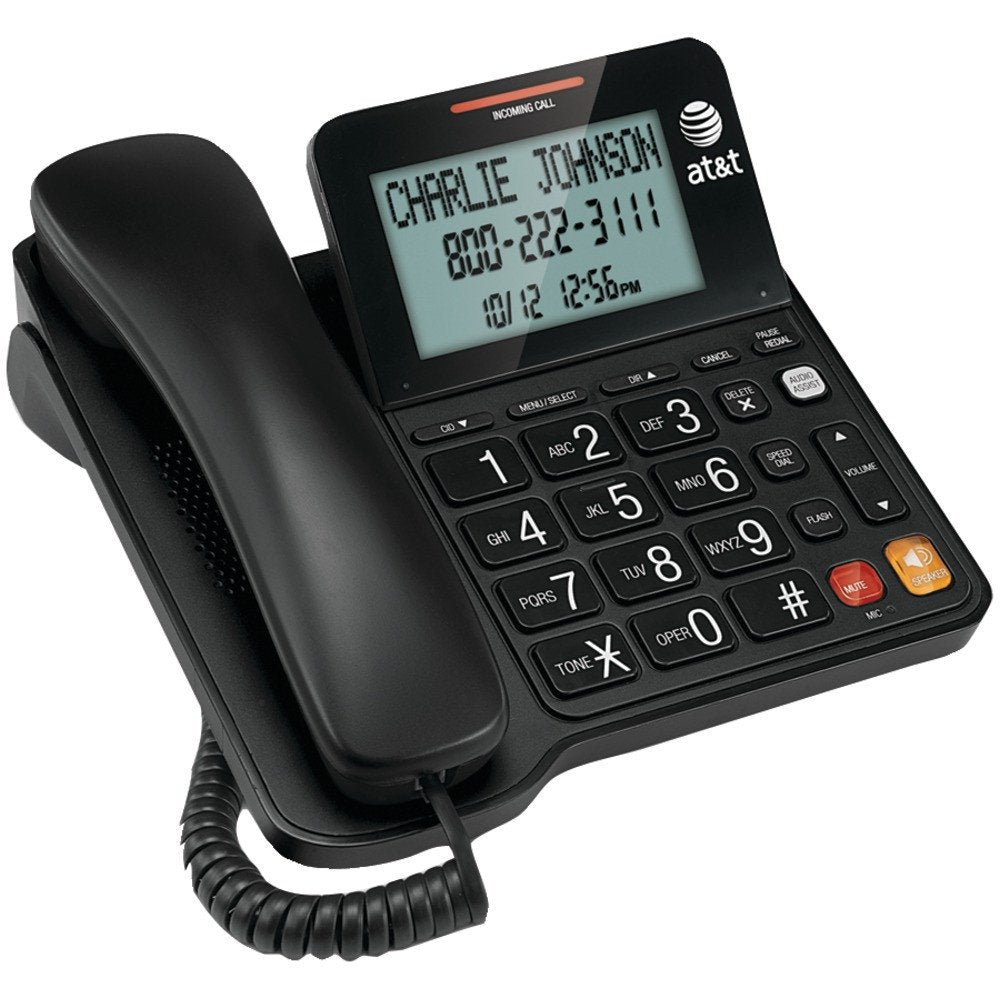 AT&T CL2940 Corded Phone with Speakerphone, Extra-Large Tilt Display/Buttons, Caller ID/Call Waiting and Audio Assist, Black