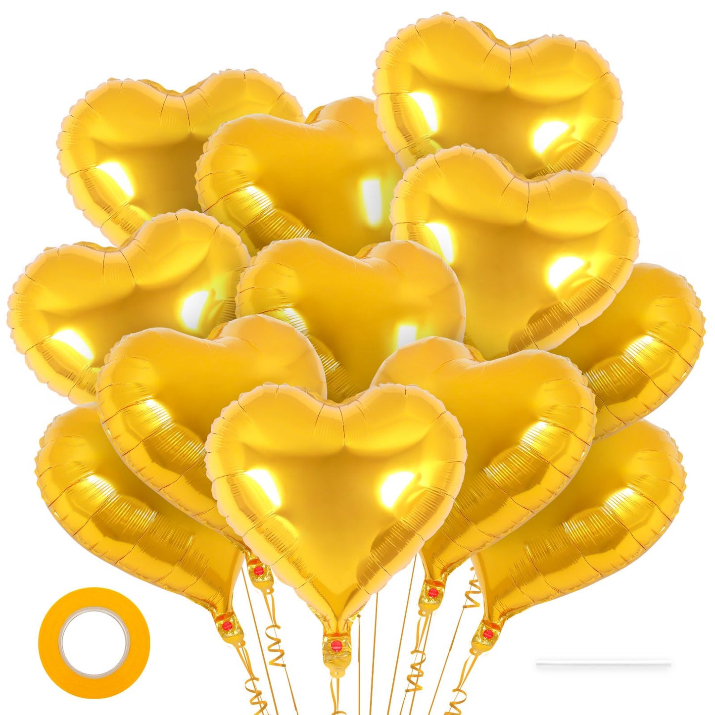 12 Pcs Red Heart Balloons,18 Inch Heart Foil Balloons Love Balloon Valentine Balloon for Birthday Party Wedding Engagement Party Baby Shower Valentine Day Decorations (red)