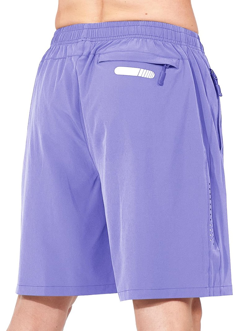 NORTHYARD Men's Athletic Running Shorts Gym Workout 7"/9"/5" Quick Dry Lightweight Sports Basketball Tennis 3 Zipper Pockets Violet 2XL