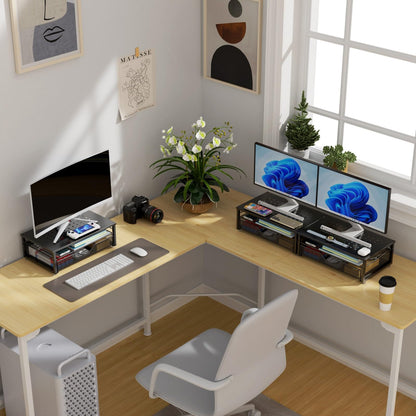 gianotter Computer Monitor Stand Riser, Desk Organizers and Accessories with Drawer, Office Desk Accessories & Workspace Desktop Organizers Storage for Classroom Office Supplies (Black)