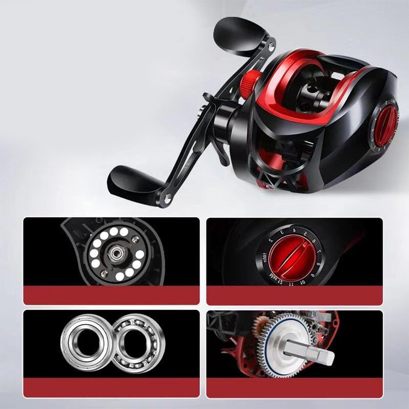 ZAWELIYO Fishing Reels Baitcasting Reel Reinforced 7.2:1 Gear Ratio, 8kg Brake, Long Cast Spool, Powerful Smooth Baitcaster for Inshore Fishing