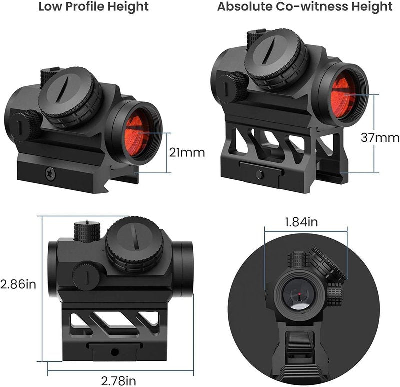 Feyachi V30 2MOA Red Dot Sight with M37 1.5X - 5X Magnifier Combo, Absolute Co-Witness