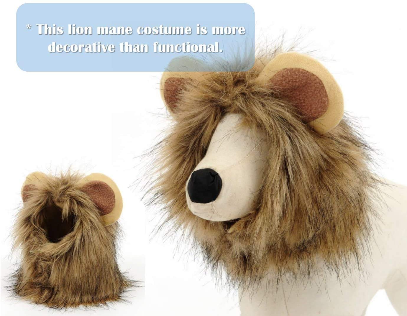 Cat Lion Mane Halloween Pet Costume Kitten Outfits Party Dress Up Apparel Kitty and Cat Costumes (Cat Lion Mane)