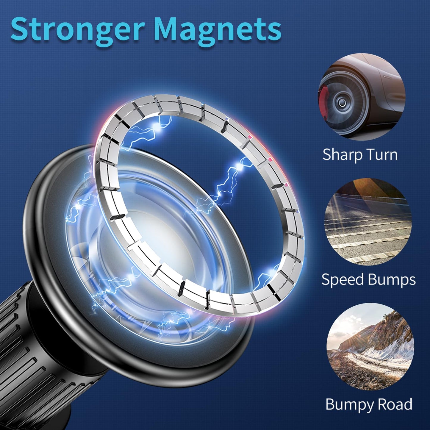 Generic Car Mount Strong Magnets Magnetic Phone Holder for Car 360 Rotation Phone Holder Mount Truck Dash Cell Phone Holders