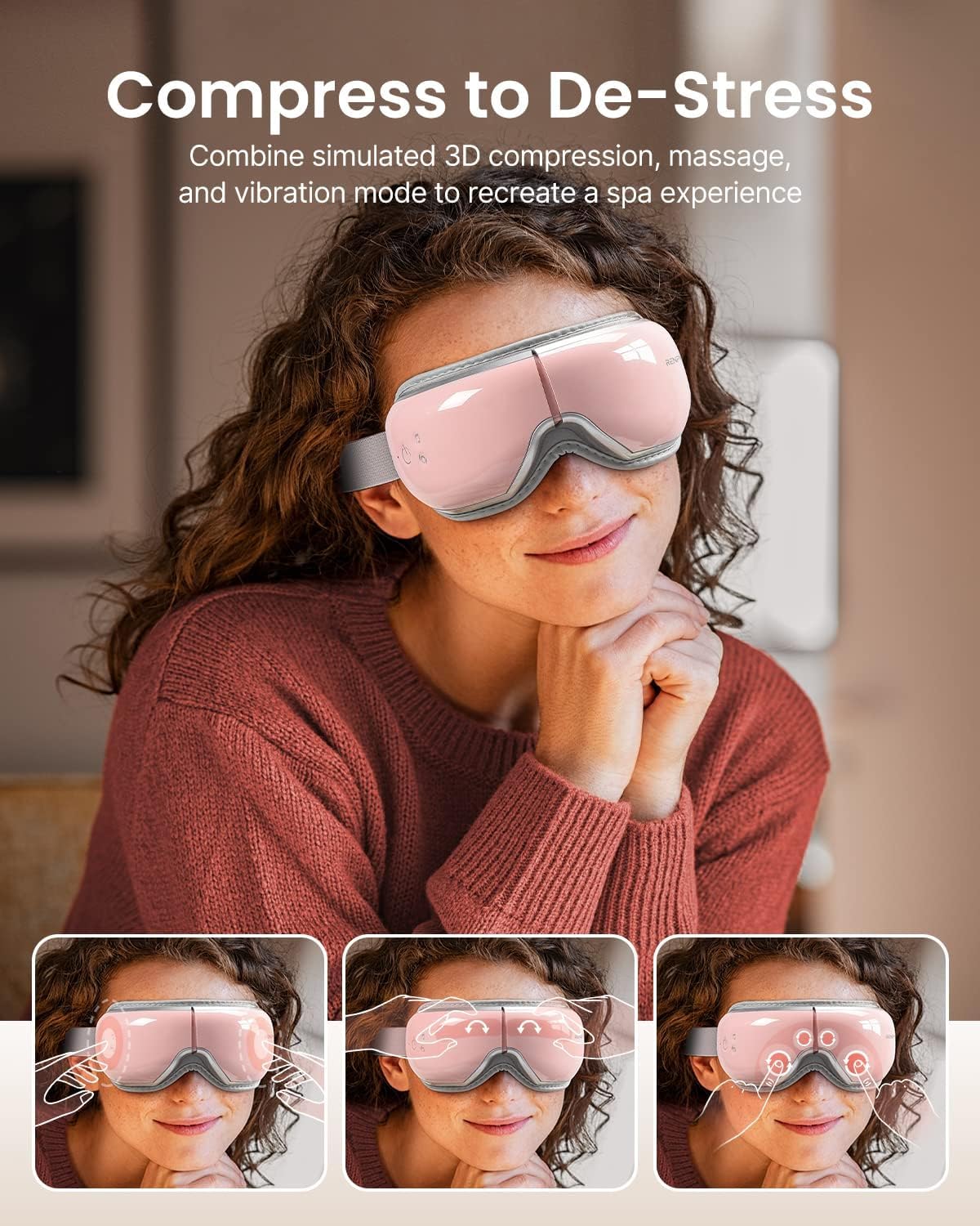 RENPHO Eye Massager with Heat, Valentines Day Gifts for Her Him Birthday Gifts for Women Mom, FSA Eligible HSA Eye Mask for Migraine,Sleep Mask for Dry Eyes Relax, Handheld Massager Eyeris 1