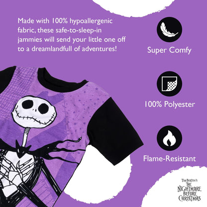 Disney Boys' 4-Piece Snug-fit Cotton Pajama Set, Soft & Cute for Kids, NBC Fun Stars