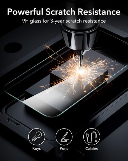 ESR 3 Pack for iPhone 15 Pro Max Screen Protector, [9H Hardness] [Military Grade Shatterproof] Full Coverage Tempered Glass Film with Easy Installation Tool, HD Clear, Scratch Resistant