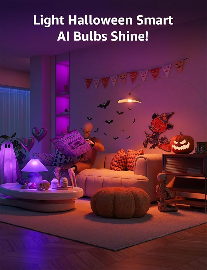 Lepro B1 AI Smart Light Bulbs - WiFi & Bluetooth RGBWW Color Changing LED Bulb Works with Alexa & Google Assistant, Personalized Al Lighting Designer, AI Voice Control, Music Sync, 2.4GHz Only, 2 Pack