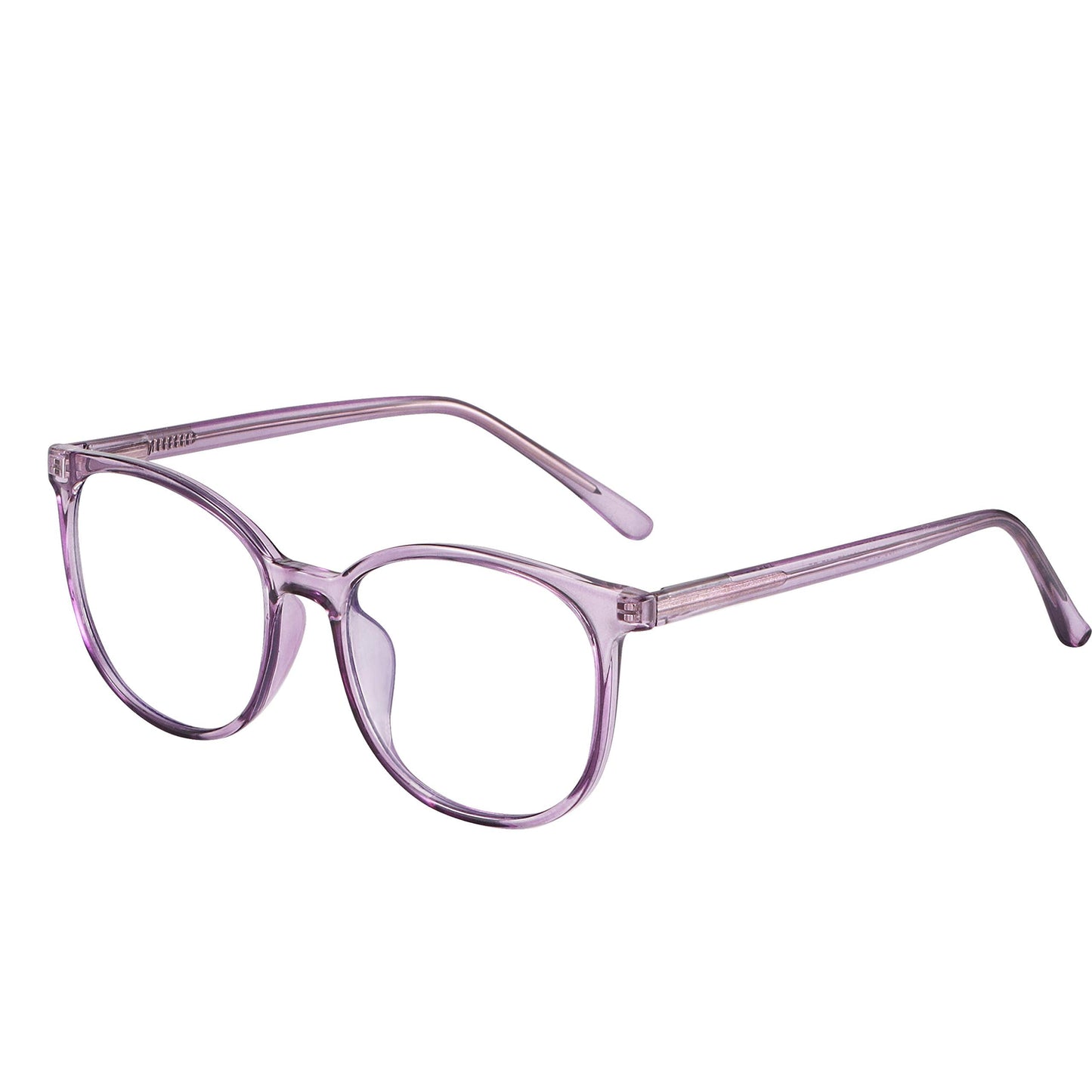 FONHCOO Blue Light Blocking Glasses Fashion Round TR90 Frame Transparent Eyewear Anti UV Blu-Ray Computer Glasses for Women Men (Purple)