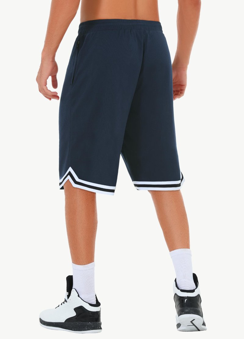 JWM Mens 11" Gym Basketball Shorts with Zipper Pockets - Long Quick Dry Lightweight Mesh Athletic Shorts for Workout Running Navy