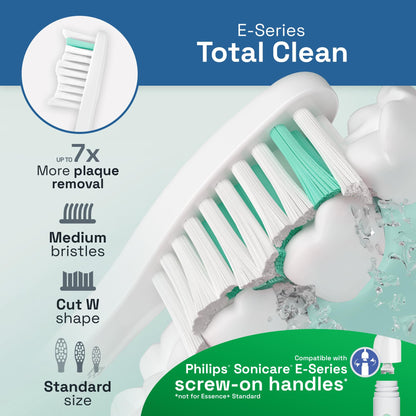 Brushmo e-Series Electric Sonic Toothbrush - Rechargeable Screw-On Electronic Tooth Brush for Adults with 3 Modes & Timer - IPX7 Waterproof, Long-Lasting Battery & Wireless Charging Base - White