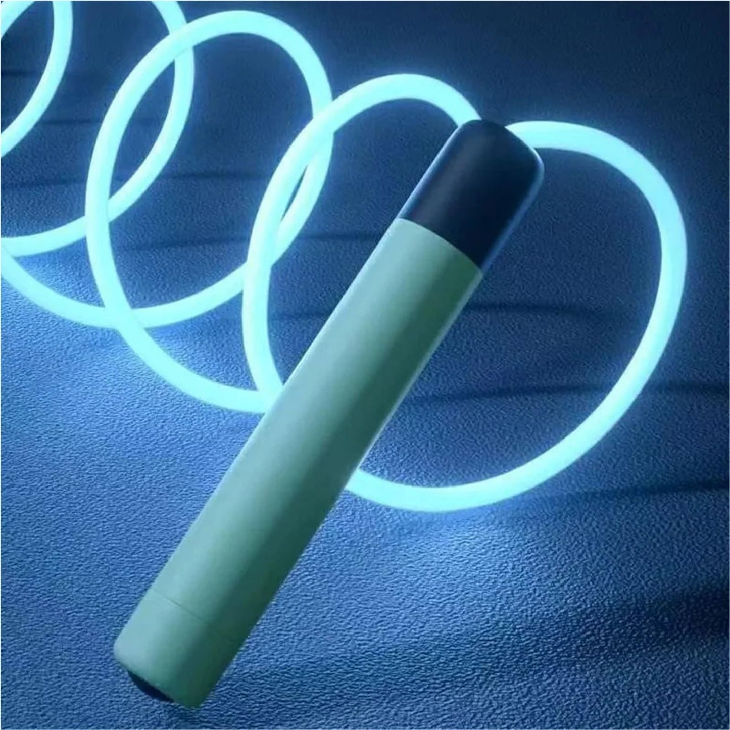 LED Night Glow Jump Ropes Glowing Skipping Rope for Adjustable Adults Portable Training Sports Fitness Equipment(Green)