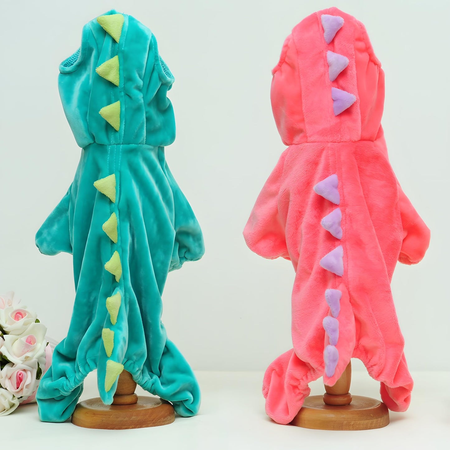 DELIFUR Dinosaur Dog Halloween Costume Pet Dino Hoodie for Small & Medium Dogs(Green,XS)