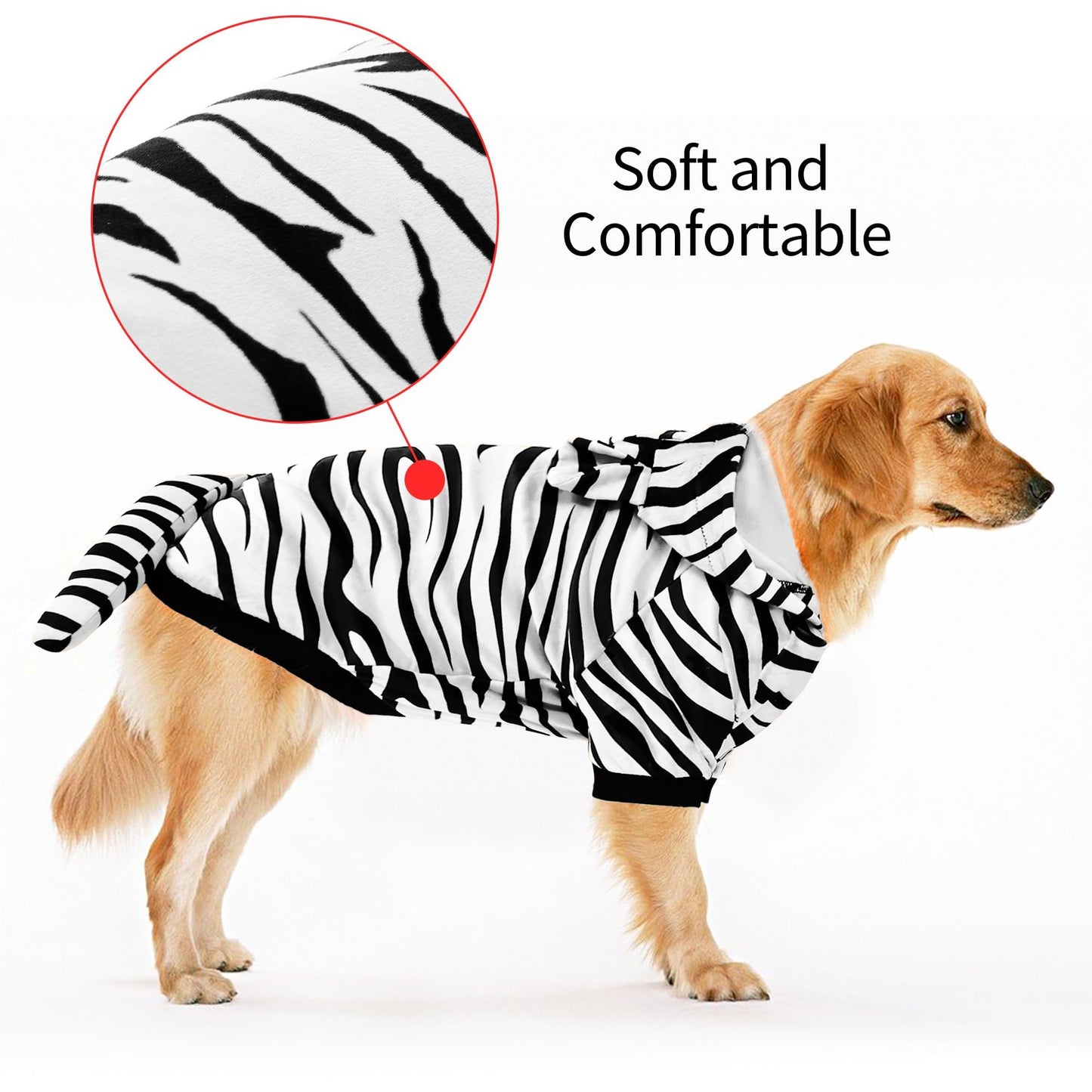 NACOCO Halloween Dog Tiger Costume - Pet White Tiger Cosplay Clothes Coat Hoodie Outfits Cute Warm Winter Apparel for Small and Medium Dogs(White, M)