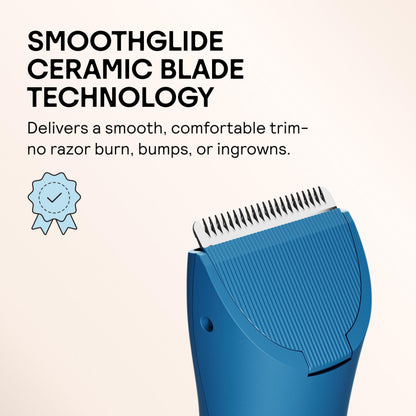 MERIDIAN The Trimmer Original - Body Hair Trimmer for Men, Electric Shaver for Pubic Hair, Chest, Legs & Bikini, Waterproof & Rechargeable, Sage