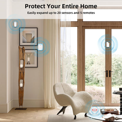 GRSICO Wireless Alarm System 9 Piece Kit, WiFi Alarm System for Home Security with Phone APP Alert (Alarm Siren, Keypad, Remote, Motion, and Door Sensors) for Home, Apartment, Compatible with Alexa