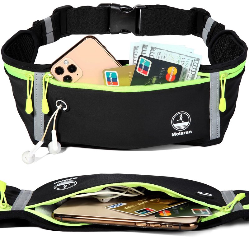 Slim Running Belt Fanny Pack for Women Men, Jogging Pouch Waist Pack Money Belt Bag Phone Holder for Running Hiking Traveling
