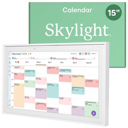 Skylight Calendar: 15-inch Digital Calendar & Chore Chart, Smart Touchscreen Interactive Display for Family Schedules – Wall Mount Included, Great for Organizing Your 2025 Wall Planner