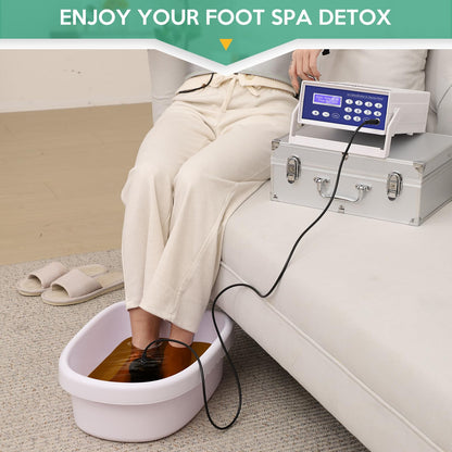 Ionic Foot Bath Detox Machine, Detox Foot Spa with Wrist Strap, Far Infrared Waistbelt and Array for Home Use, Salon Beauty Club
