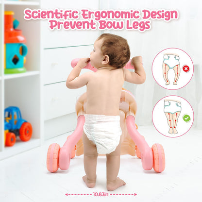 CUTE STONE Baby Walker for Girls, 2 in 1 Sit to Stand Learning Walker and Activity Center, Learning to Walk, Early Push Walking Toys for Toddler Infant…