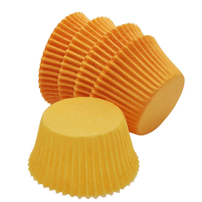 Mombake Premium Orange Greaseproof Cupcake Liners Muffin Paper Baking Cups Standard Size, 100-Count