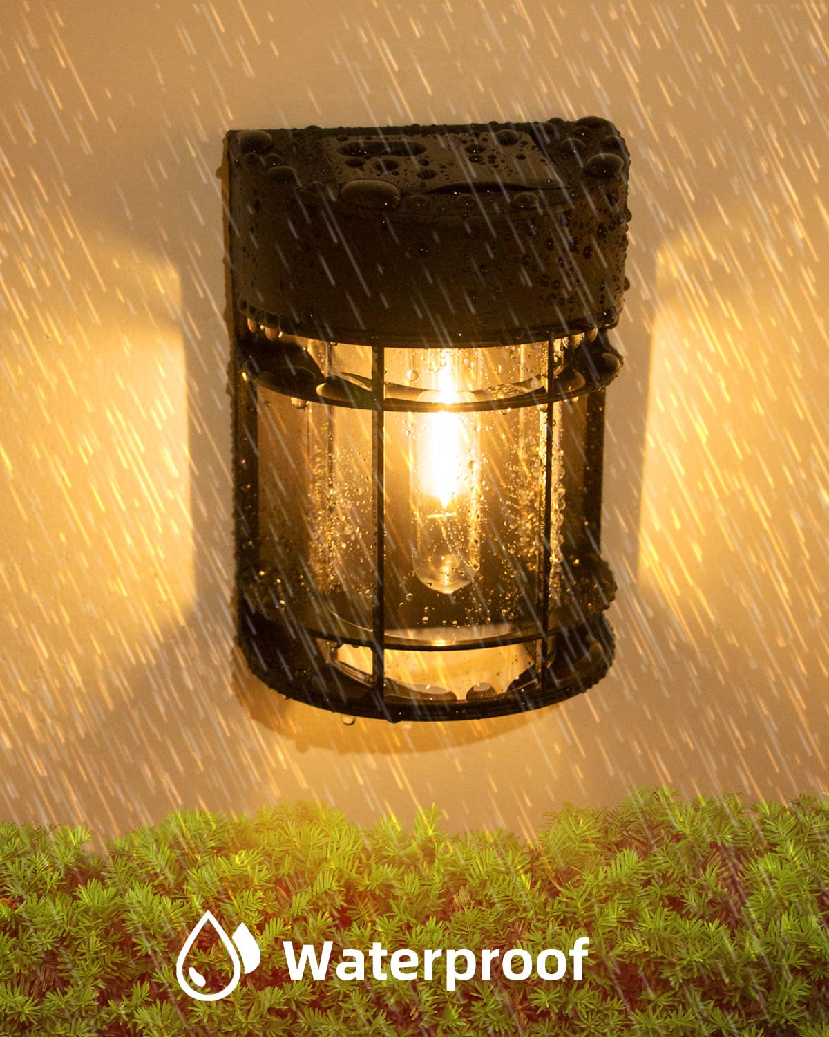 nipify Solar Fence Lights Outdoor Garden, 6 Packs LED Retro Solar Wall Lights Outdoor Waterproof, Auto On/Off Fence Lights Solar Powered for Patio Decking Gate Yard Stair Decoration(Warm White)