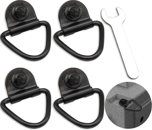 4-Pack Tie Down Kit for Kennels - Heavy-Duty D-Ring with 1000lb Capacity | Easy Install, All Black
