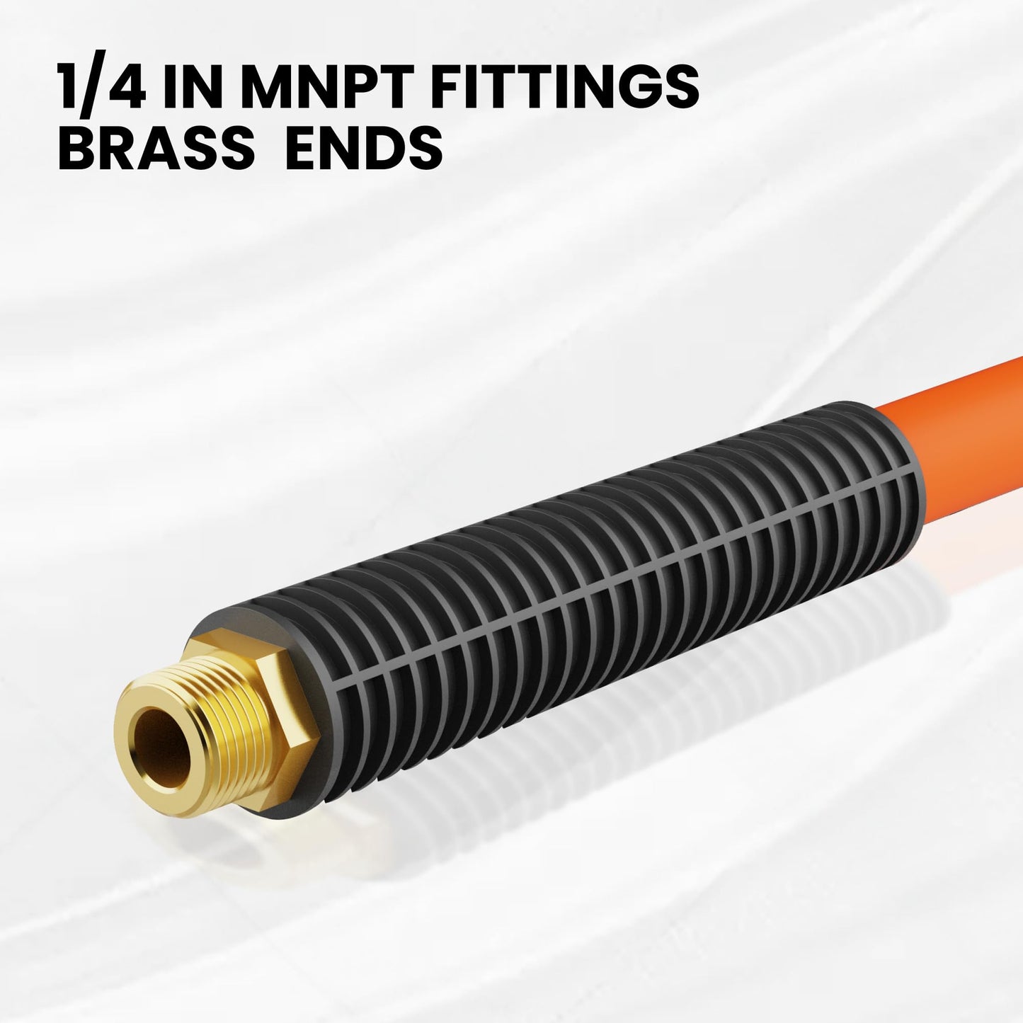 Giraffe Tools Hybrid Air Hose, 3/8 inch x 50 ft, 1/4 in. MNPT Fittings, 300 PSI Heavy Duty, Lightweight Air Compressor Hose