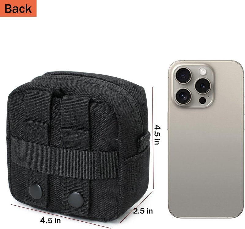 Mini Tactical Molle Compact Ammo Pouch - 2 Pack Small Utility EDC Tool Waist Belt Pouches