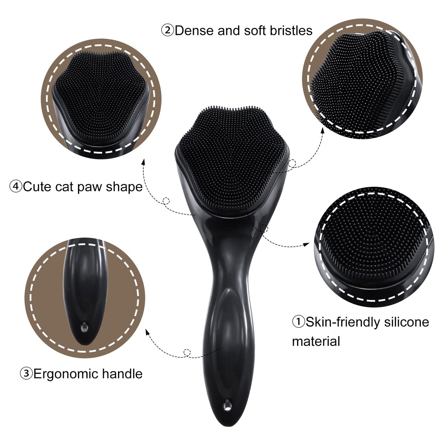 2 Pack Silicone Face Scrubber Exfoliating Brush, Manual Handheld Facial Cleansing Brush Blackhead Scrubber, Soft Bristles Waterproof for Face Skincare (Round-Pink)