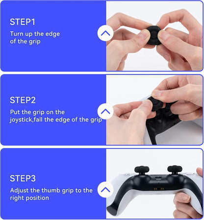 GeekShare Thumb Grip Caps for PS5, Thumbsticks Cover Set Compatible With Switch Pro and PS4/PS5 Controllers, 3 Pairs / 6 Pcs (Black)