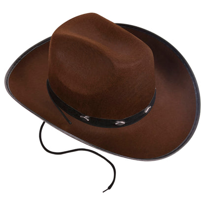 Kangaroo Brown Cowboy Hat for Men & Women - Western Accessory Felt Hats with Pull-On Closure for Costume Parties, Cosplay, Brown Cowboy Hat for Country Fashion