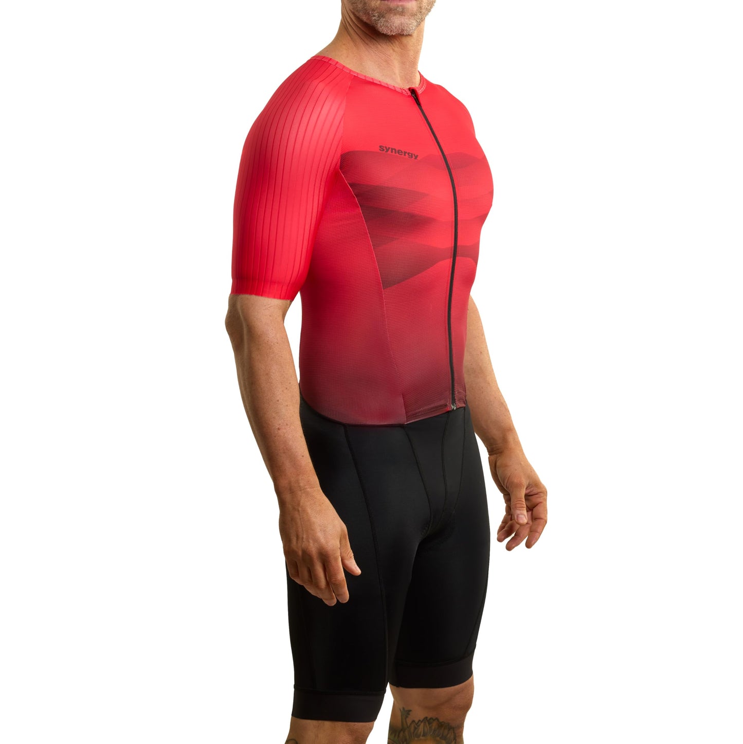 Synergy Pro 3.0 Men's Triathlon Short Sleeve Trisuit (Fire 3.0, Small)