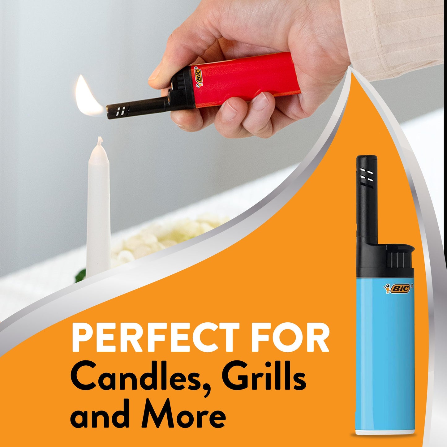 BIC EZ Reach Lighters, Extended Wand, Home Decor Designs, 6-Pack