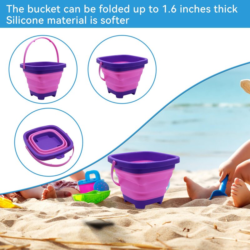 Autokcan 2PCS Fishing Net with Bucket, Retractable Fishing Landing Net, Collapsible Youth Sand Bucket, Youth Fish Butterfly Catching for Freshwater Saltwater Outdoor Activities