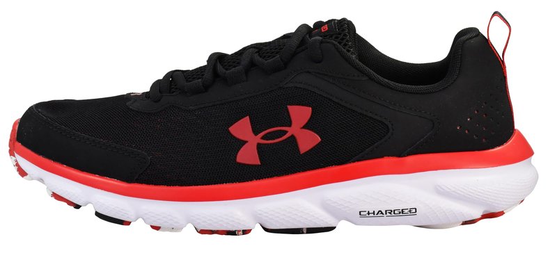 Under Armour Mens Charged Assert 9 Marble Running Shoe, Black(001 Red, 11.5 US
