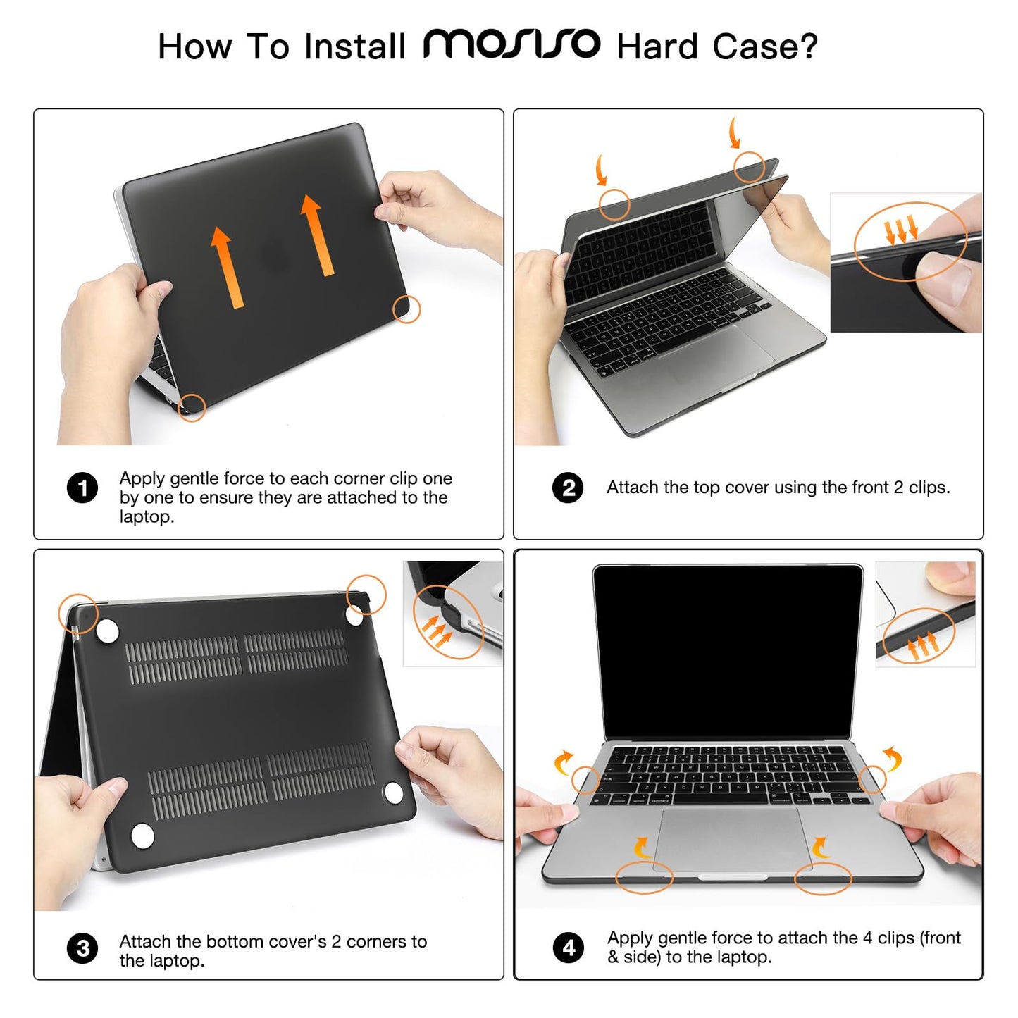MOSISO Compatible with MacBook Air 13.6 inch Case M4 M3 M2 A3240 A3113 A2681, Protective Hard Shell Cover for MacBook Air Case M4 M3 M2 13 inch Touch ID 2025 2024 2023 2022 Release, Crystal Clear