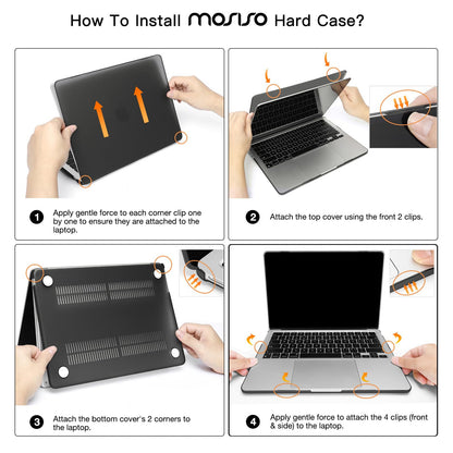 MOSISO Compatible with MacBook Air 13 inch Case M4 M3 M2 2025 2024 2023 2022 A3240 A3113 A2681, Hard Shell for MacBook Air 13.6 inch Case &Keyboard Cover&Screen Film&Type C Adapter, Crystal Clear