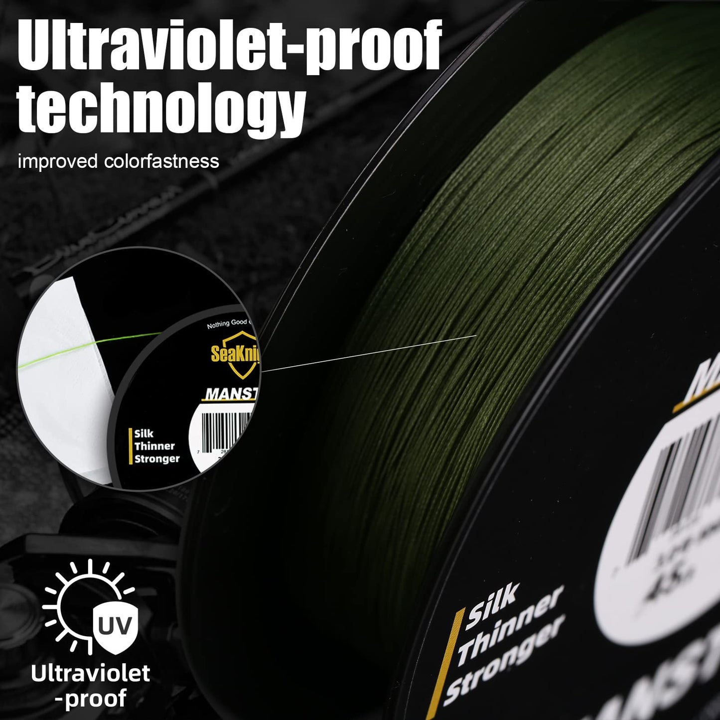 SeaKnight MANSTER W8 II 8 Strand Braided Fishing Line -Super Strong, Abrasion Resistant, No Stretch Braided Line-15LB to 100LB Test for Saltwater and Freshwater Fishing Line Braid